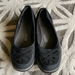 Clarks Black and Gray Slip-on Shoes size 9.5